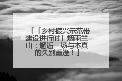 「乡村振兴示范带建设进行时」烟雨兰山：邂逅一场与本真的久别重逢！