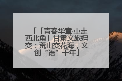 「青春华章·重走西北角」甘肃文旅嬗变：荒山变花海，文创“语”千年
