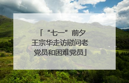 “七一”前夕 王宗华走访慰问老党员和困难党员