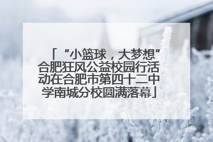 “小篮球，大梦想”合肥狂风公益校园行活动在合肥市第四十二中学南城分校圆满落幕