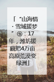 “山海情・雪域援梦”⑨：17年，潍坊援藏把4万亩高原荒漠变绿洲