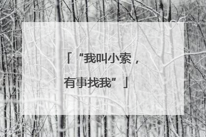 “我叫小索，有事找我”