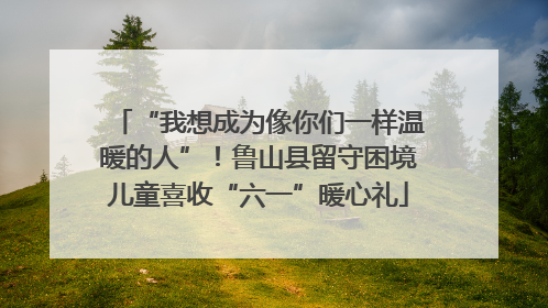 “我想成为像你们一样温暖的人”！鲁山县留守困境儿童喜收“六一”暖心礼