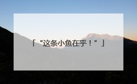 “这条小鱼在乎！”