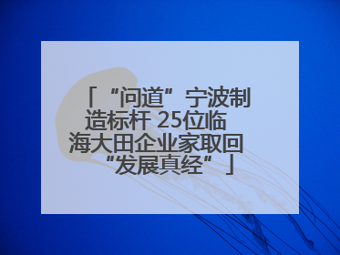 “问道”宁波制造标杆 25位临海大田企业家取回“发展真经”