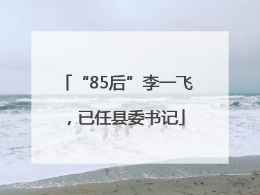 “85后”李一飞，已任县委书记