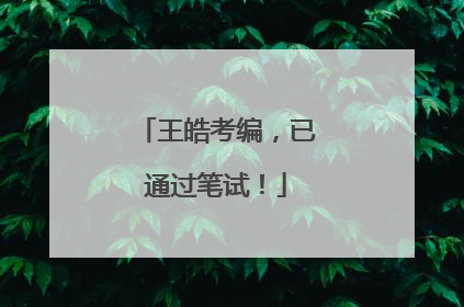 王皓考编，已通过笔试！