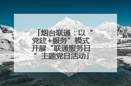 烟台联通：以“党建+服务”模式开展“联通服务日”主题党日活动