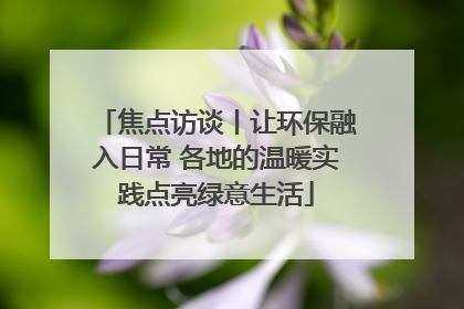 焦点访谈丨让环保融入日常 各地的温暖实践点亮绿意生活