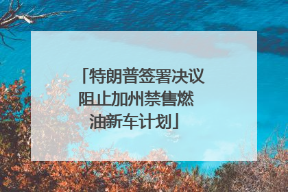特朗普签署决议 阻止加州禁售燃油新车计划