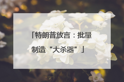 特朗普放言：批量制造“大杀器”