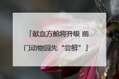 献血方舱将升级 前门动物园先“尝鲜”