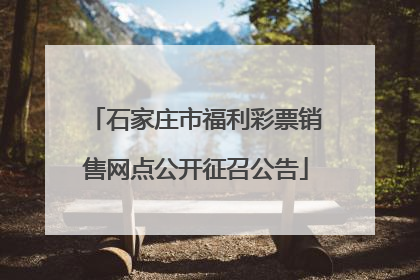石家庄市福利彩票销售网点公开征召公告