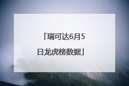 瑞可达6月5日龙虎榜数据
