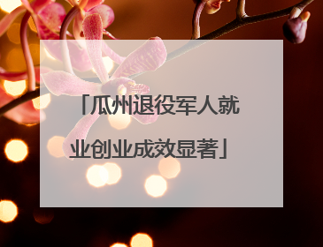 瓜州退役军人就业创业成效显著