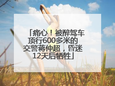 痛心！被醉驾车顶行600多米的交警蒋仲超，昏迷12天后牺牲