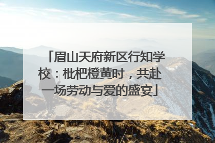 眉山天府新区行知学校：枇杷橙黄时，共赴一场劳动与爱的盛宴