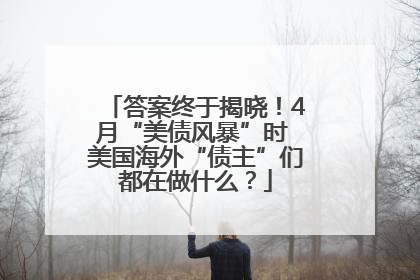 答案终于揭晓！4月“美债风暴”时 美国海外“债主”们都在做什么？
