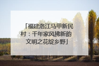 福建洛江马甲新民村：千年家风拂新韵 文明之花绽乡野