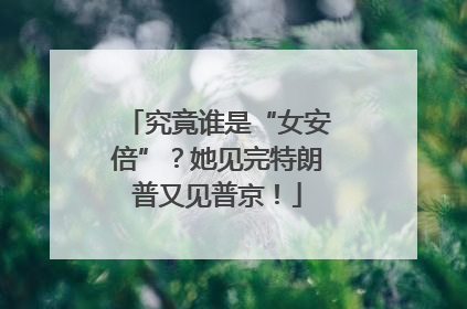 究竟谁是“女安倍”？她见完特朗普又见普京！