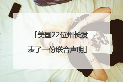 美国22位州长发表了一份联合声明