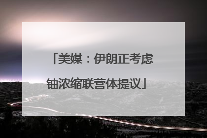 美媒：伊朗正考虑铀浓缩联营体提议