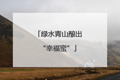 绿水青山酿出“幸福蜜”