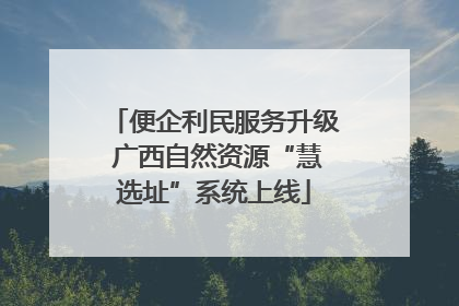 便企利民服务升级 广西自然资源“慧选址”系统上线