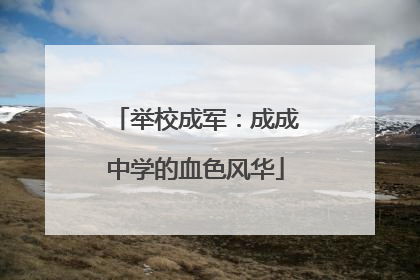举校成军：成成中学的血色风华