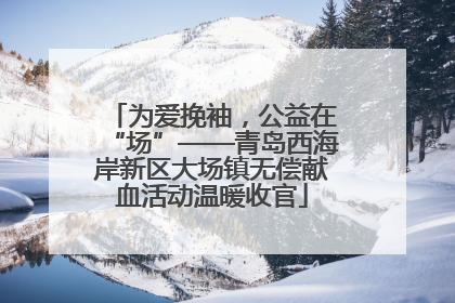 为爱挽袖，公益在“场”——青岛西海岸新区大场镇无偿献血活动温暖收官