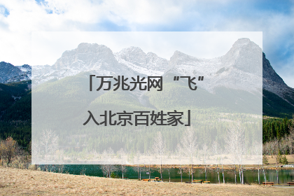 万兆光网“飞”入北京百姓家