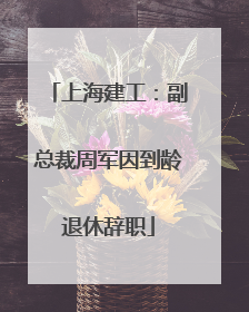 上海建工：副总裁周军因到龄退休辞职