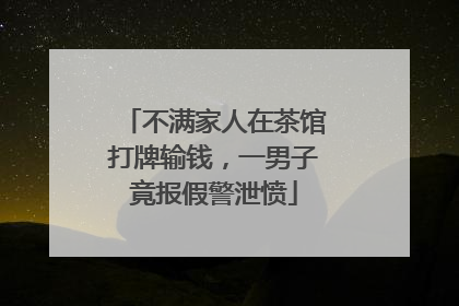 不满家人在茶馆打牌输钱，一男子竟报假警泄愤