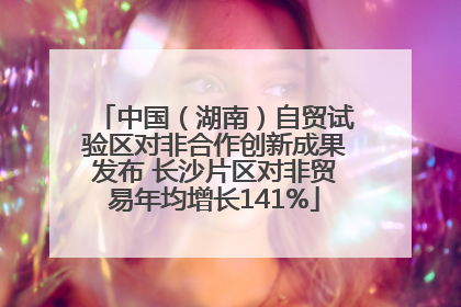 中国（湖南）自贸试验区对非合作创新成果发布 长沙片区对非贸易年均增长141%