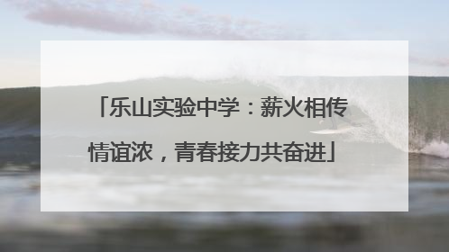 乐山实验中学：薪火相传情谊浓，青春接力共奋进