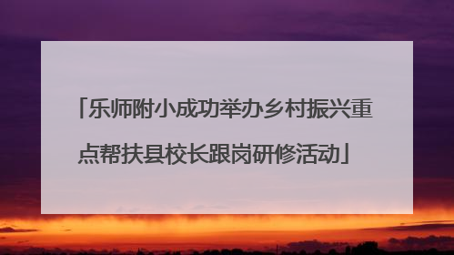 乐师附小成功举办乡村振兴重点帮扶县校长跟岗研修活动