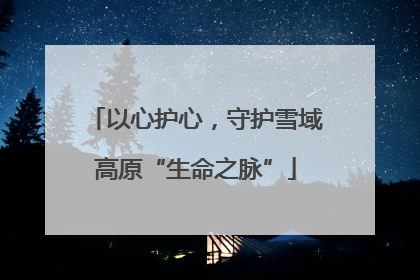 以心护心，守护雪域高原“生命之脉”