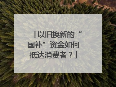 以旧换新的“国补”资金如何抵达消费者？
