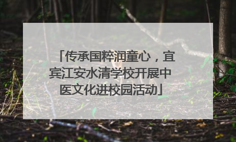 传承国粹润童心，宜宾江安水清学校开展中医文化进校园活动