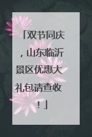 双节同庆，山东临沂景区优惠大礼包请查收！