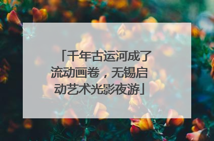 千年古运河成了流动画卷，无锡启动艺术光影夜游