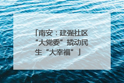 南安：建强社区“大党委”撬动民生“大幸福”