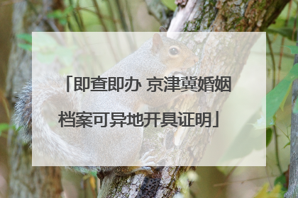 即查即办 京津冀婚姻档案可异地开具证明
