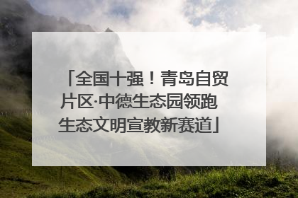 全国十强！青岛自贸片区·中德生态园领跑生态文明宣教新赛道