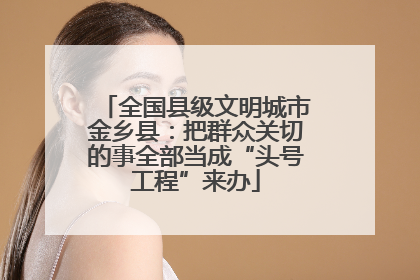 全国县级文明城市金乡县：把群众关切的事全部当成“头号工程”来办