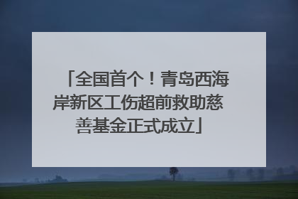 全国首个！青岛西海岸新区工伤超前救助慈善基金正式成立