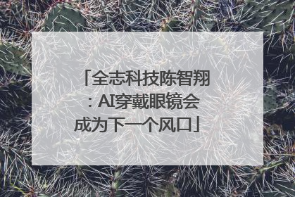 全志科技陈智翔：AI穿戴眼镜会成为下一个风口