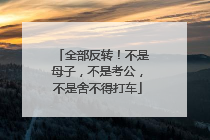 全部反转！不是母子，不是考公，不是舍不得打车