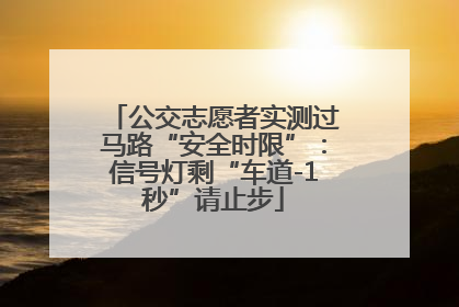 公交志愿者实测过马路“安全时限”：信号灯剩“车道-1秒”请止步