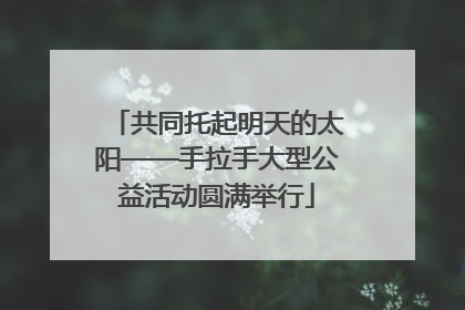 共同托起明天的太阳——手拉手大型公益活动圆满举行
